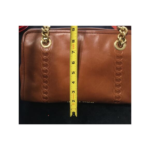 Antonio Melani Leather Hand Bag Purse Outside Magnetic Pocket Gold Chain Straps - Picture 12 of 12